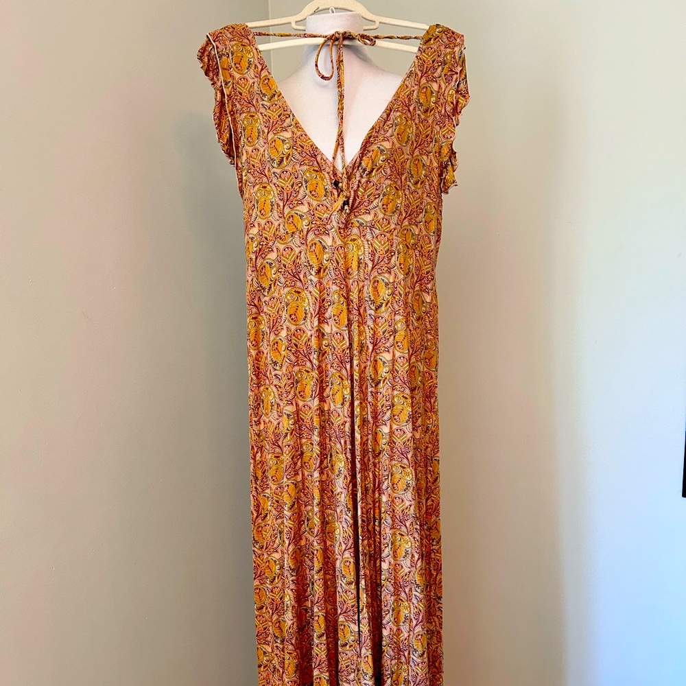 ANTHROPOLOGY Floral V-Neck Jump suit